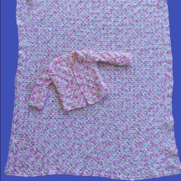 Handmade Other - Hand crochet baby blanket and sweater